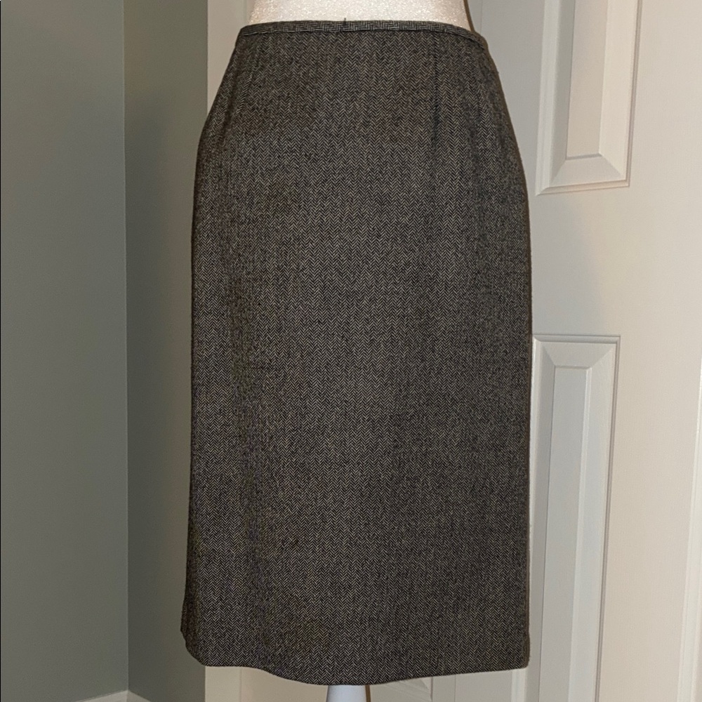 Albert Nipon Herringbone Pencil Skirt